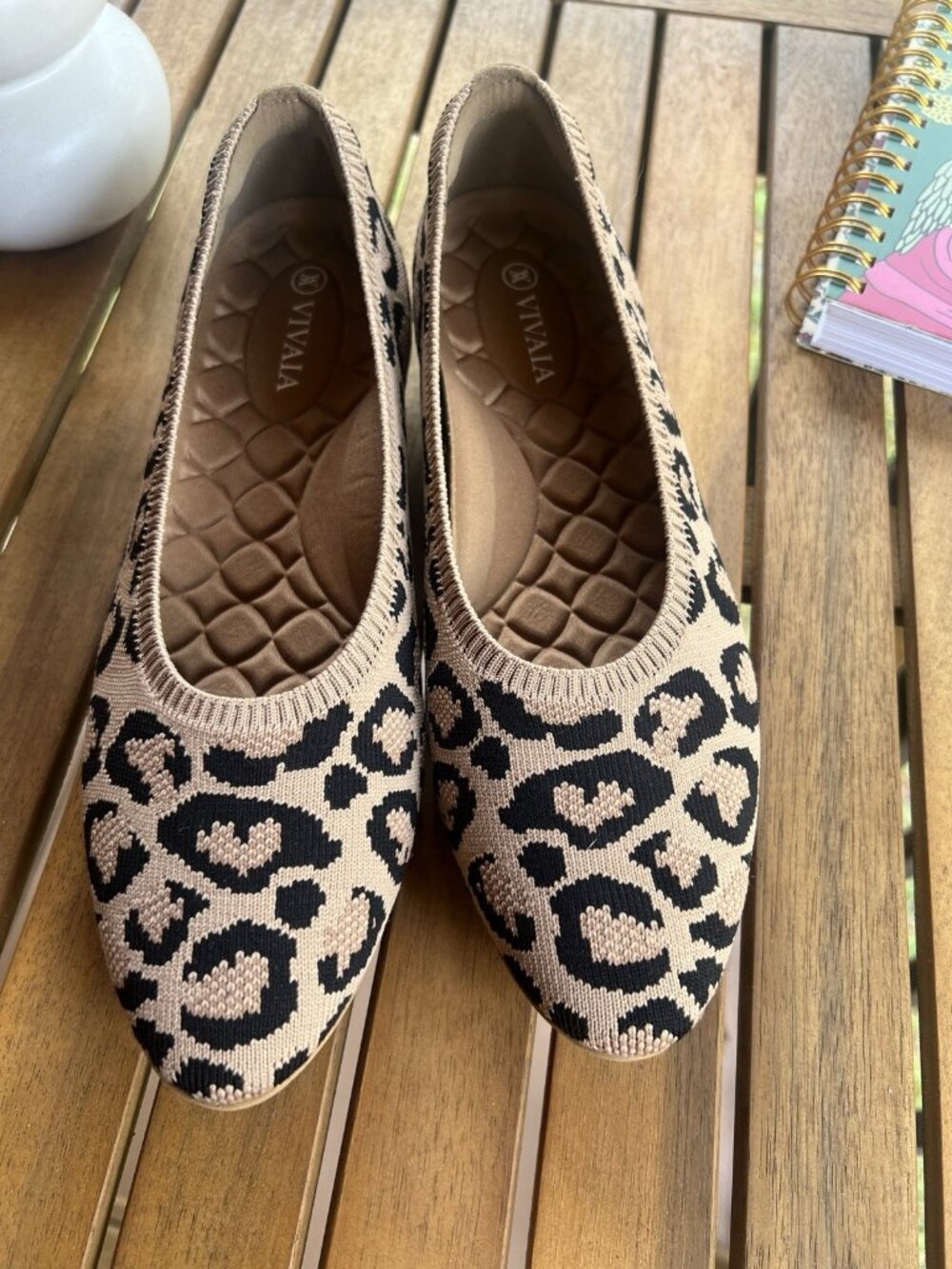 VIVAIA Tamia 2.0 Dark Leopard Knit Ballet Flats EU 37.5 US 7